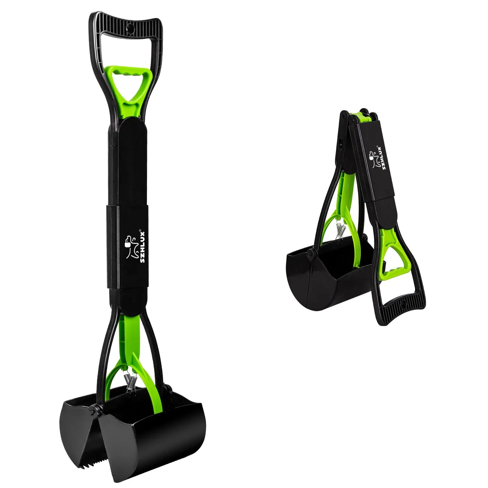 Long Handle Pooper Scooper for Effortless Pet Waste Cleanup - Foldable & Ergonomic Design - Meterpet