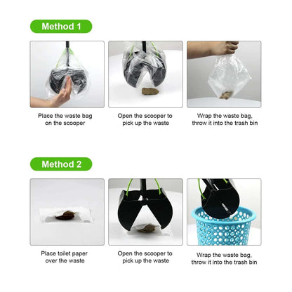 Long Handle Pooper Scooper for Effortless Pet Waste Cleanup - Foldable & Ergonomic Design - Meterpet