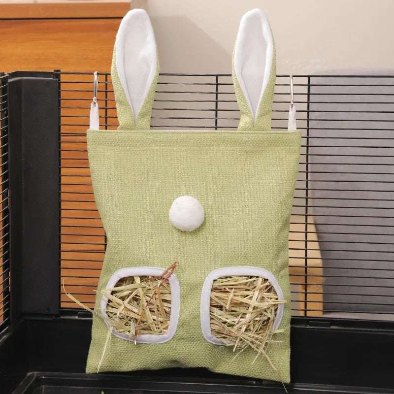 Rabbit Hay Feeder Hanging Pouch - Durable and Space - Saving - Meterpet
