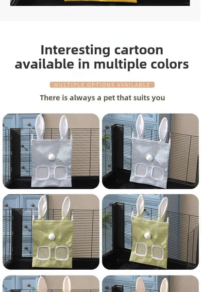 Rabbit Hay Feeder Hanging Pouch - Durable and Space - Saving - Meterpet