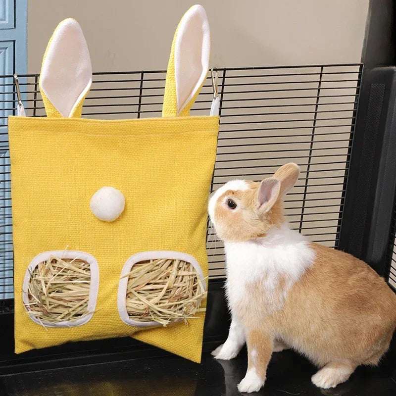 Rabbit Hay Feeder Hanging Pouch - Durable and Space - Saving - Meterpet