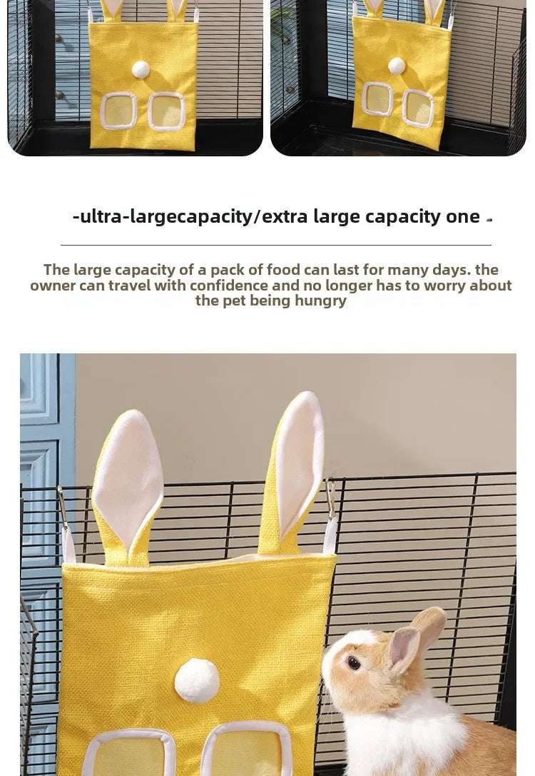 Rabbit Hay Feeder Hanging Pouch - Durable and Space - Saving - Meterpet