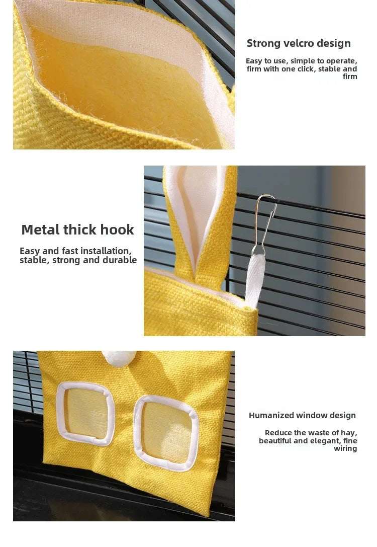 Rabbit Hay Feeder Hanging Pouch - Durable and Space - Saving - Meterpet