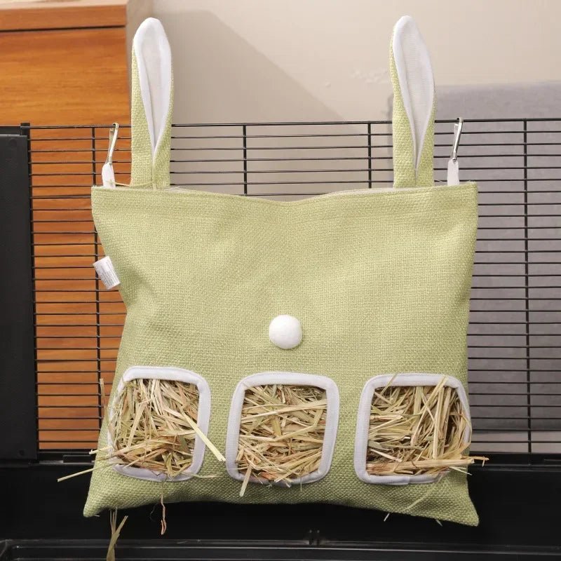 Rabbit Hay Feeder Hanging Pouch - Durable and Space - Saving - Meterpet