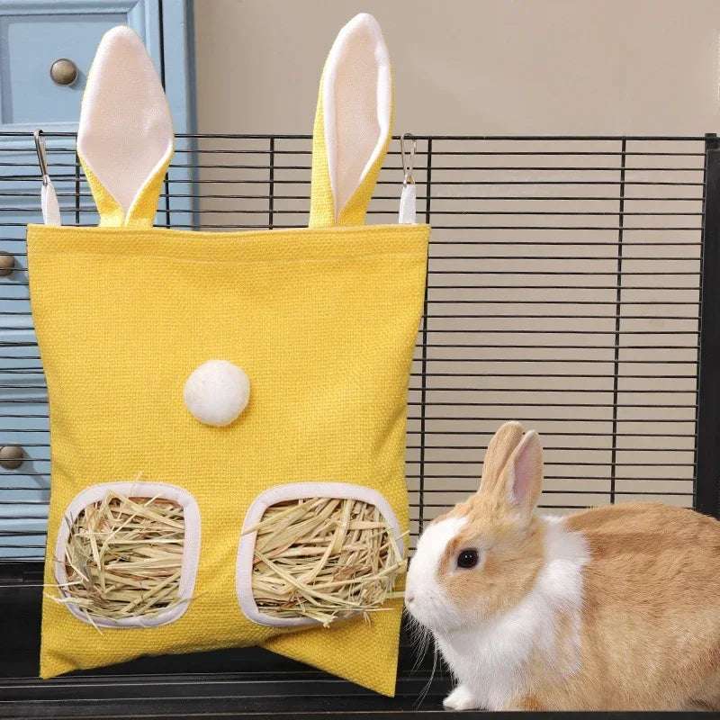 Rabbit Hay Feeder Hanging Pouch - Durable and Space - Saving - Meterpet