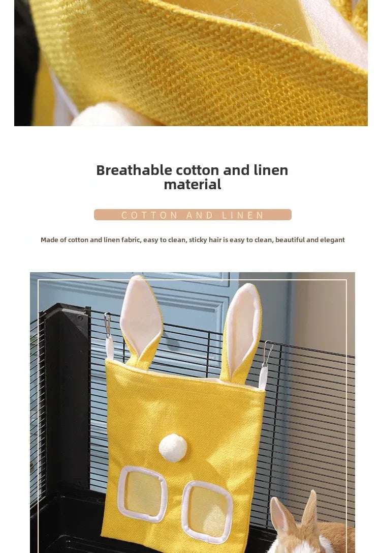 Rabbit Hay Feeder Hanging Pouch - Durable and Space - Saving - Meterpet