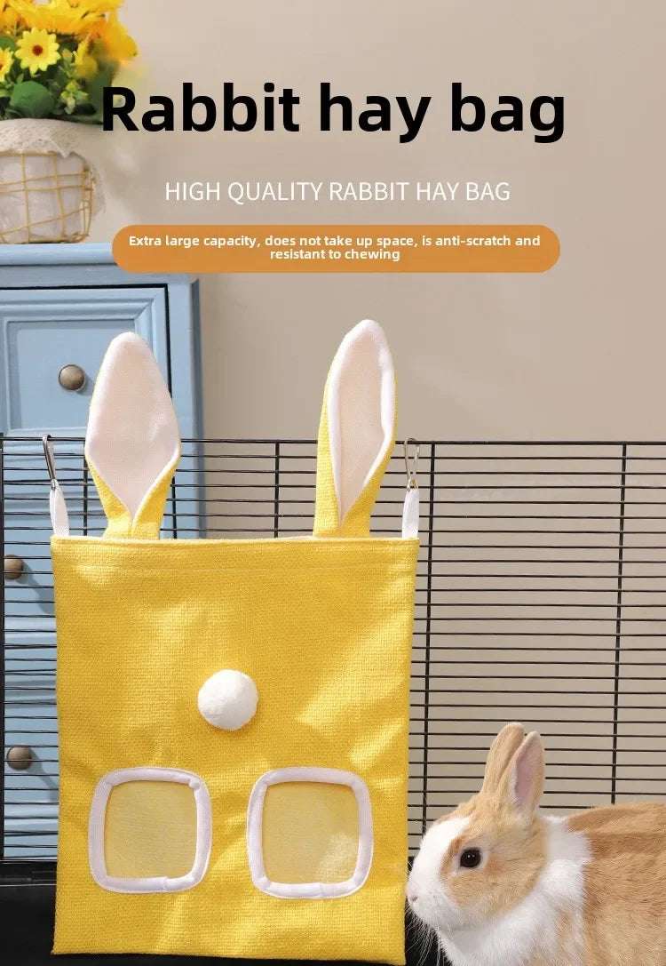 Rabbit Hay Feeder Hanging Pouch - Durable and Space - Saving - Meterpet