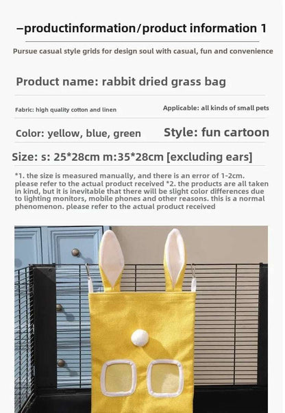 Rabbit Hay Feeder Hanging Pouch - Durable and Space - Saving - Meterpet