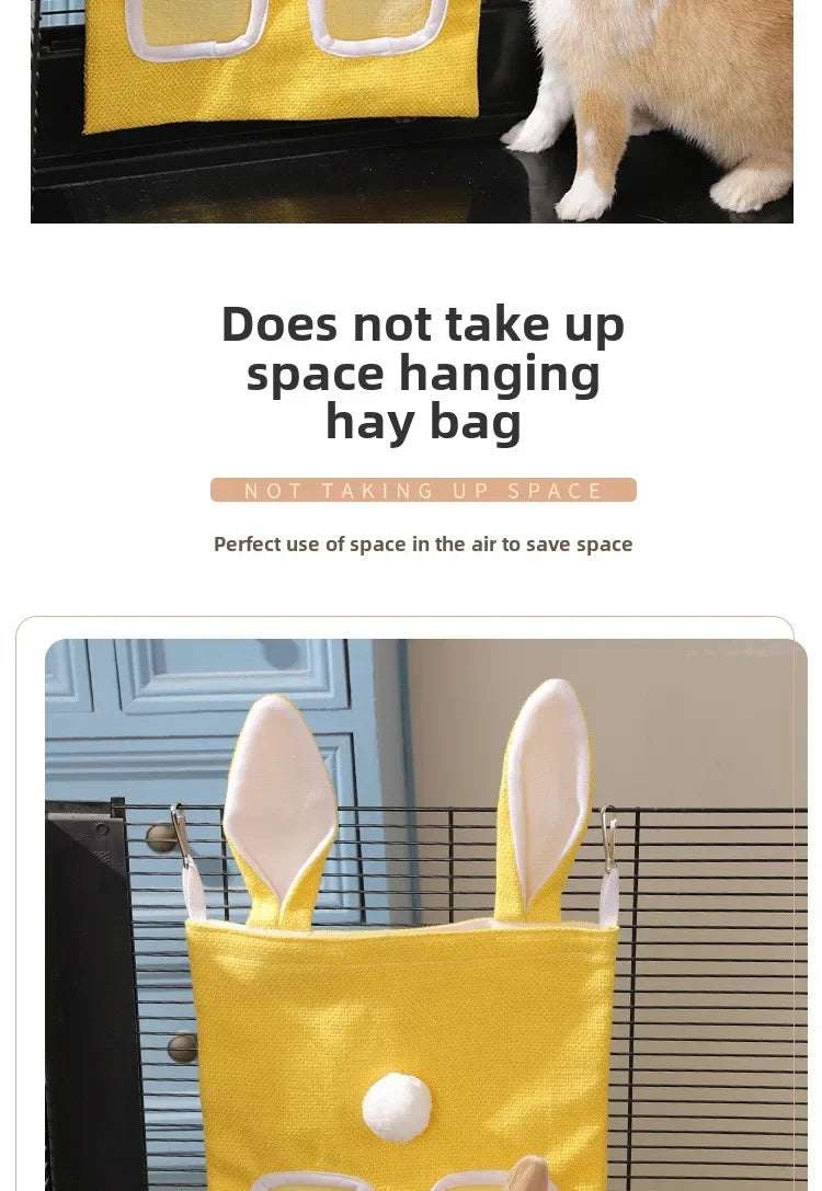 Rabbit Hay Feeder Hanging Pouch - Durable and Space - Saving - Meterpet