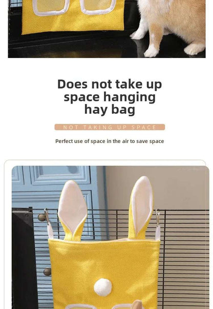 Rabbit Hay Feeder Hanging Pouch - Durable and Space - Saving - Meterpet