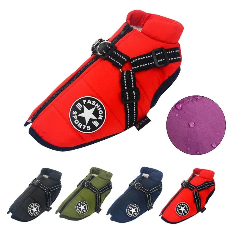 Waterproof 2 - in - 1 Winter Dog Jacket with Harness - Meterpet